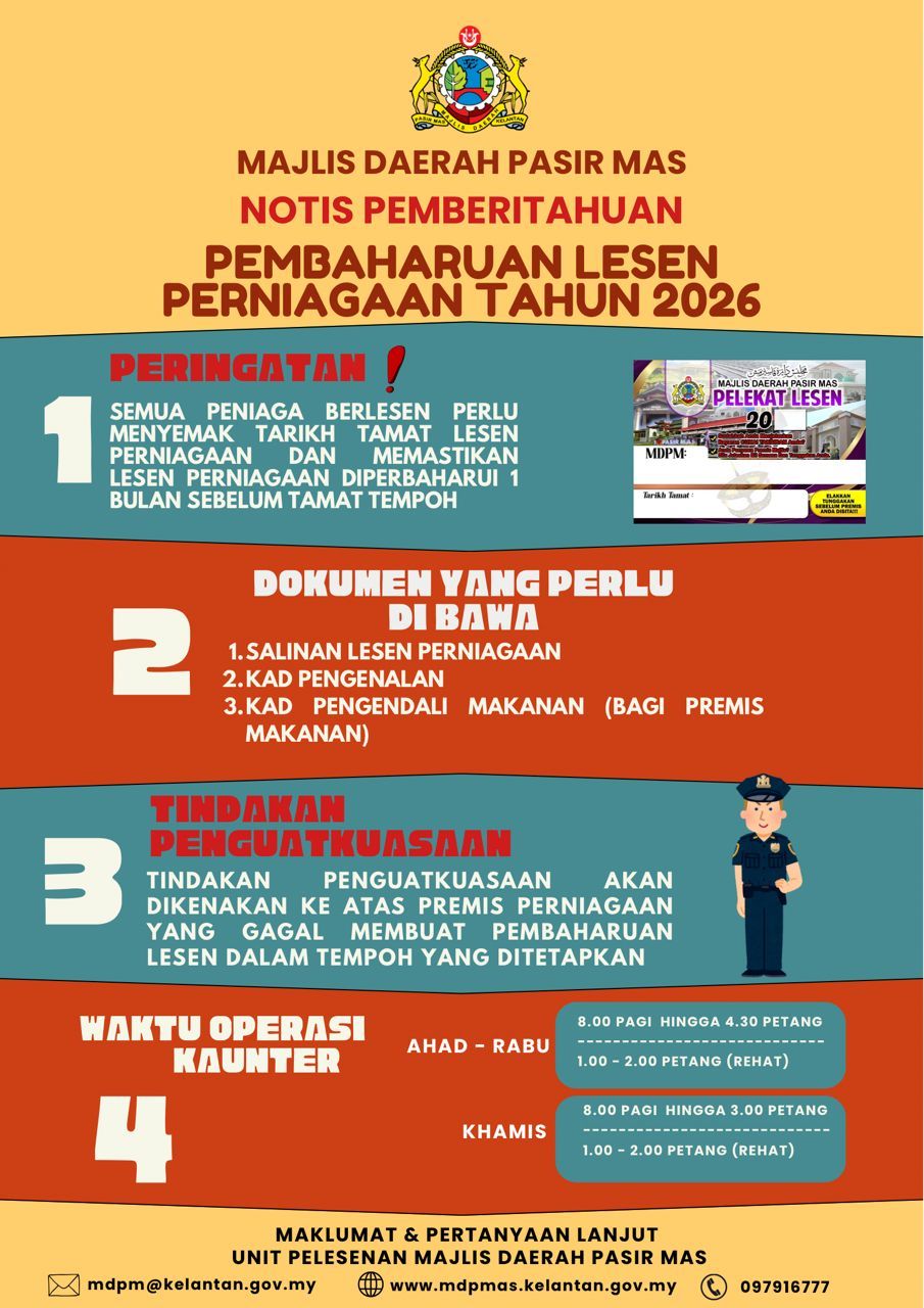 PEMBAHARUAN LESEN PREMIS PERNIAGAAN TAHUN 2026